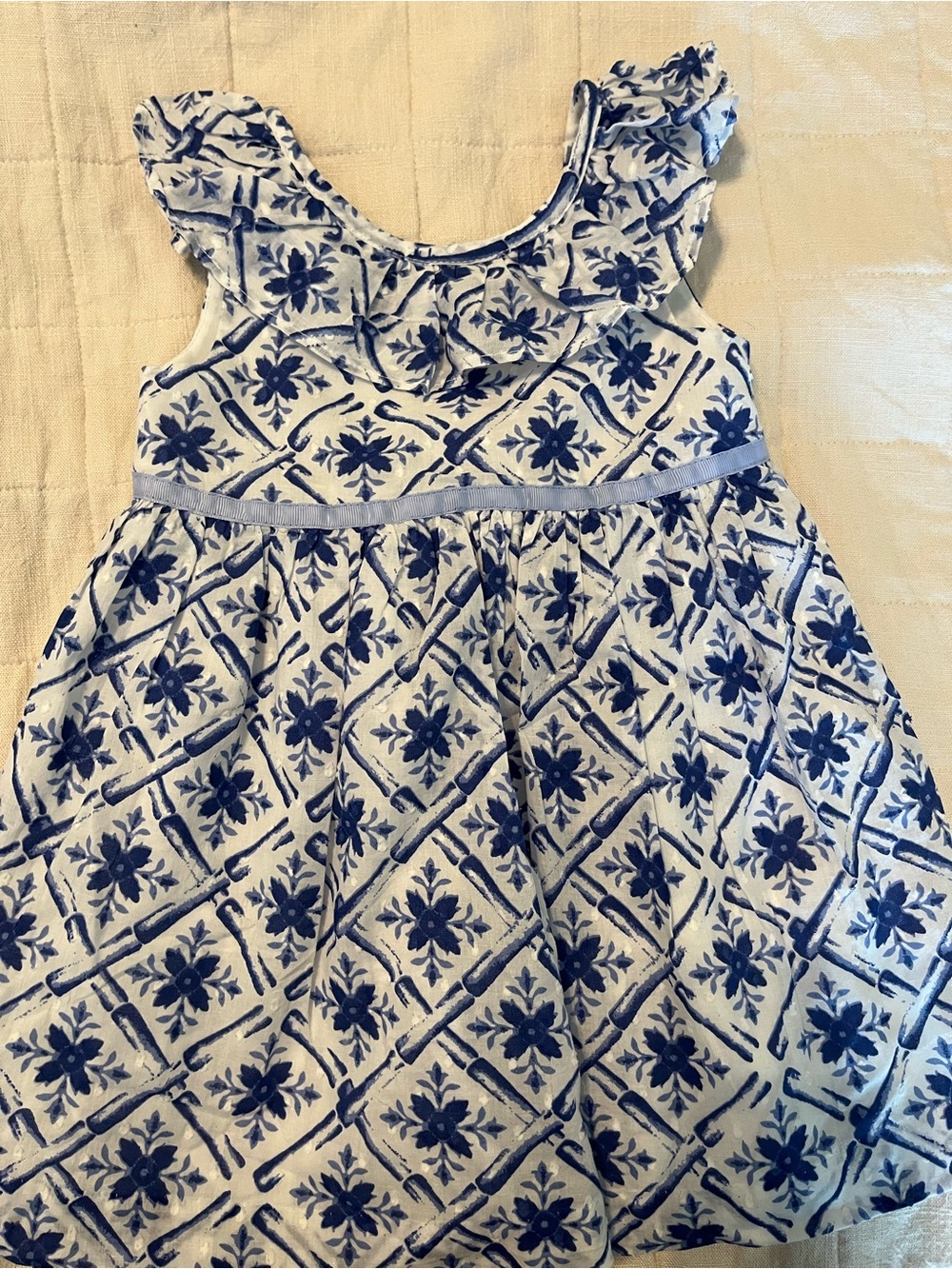 Nordstrom blue and white dress 18 months